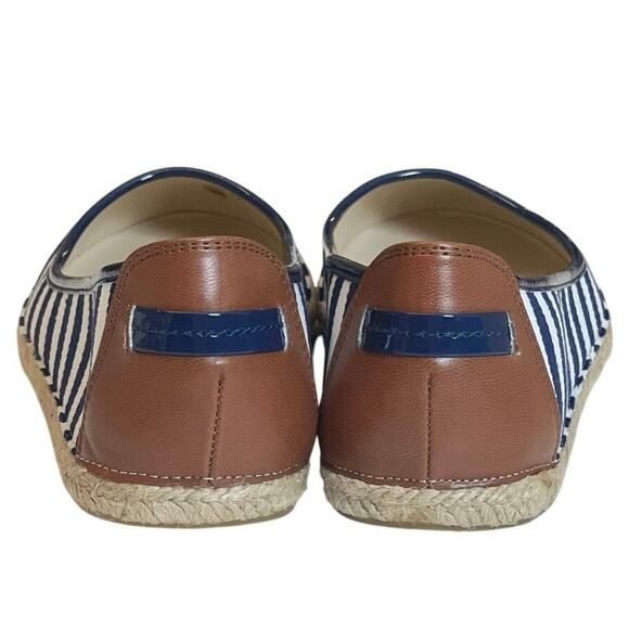 NIB Nine West Flat Espadrilles / Navy & White Striped - 8 - Picture 5 of 10